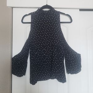 AE Cold Shoulder Mock Neck Blouse